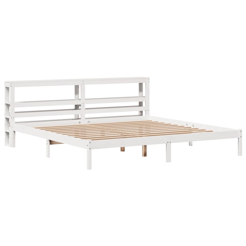 Letto senza Materasso Bianco 180x200 cm Legno Massello di Pino - homemem39