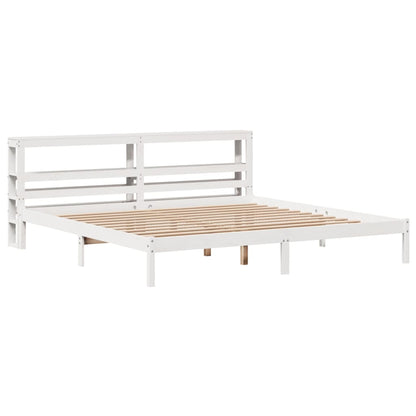 Letto senza Materasso Bianco 180x200 cm Legno Massello di Pino - homemem39