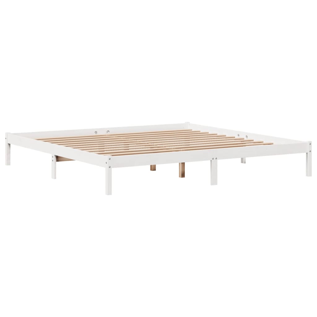 Letto senza Materasso Bianco 180x200 cm Legno Massello di Pino - homemem39