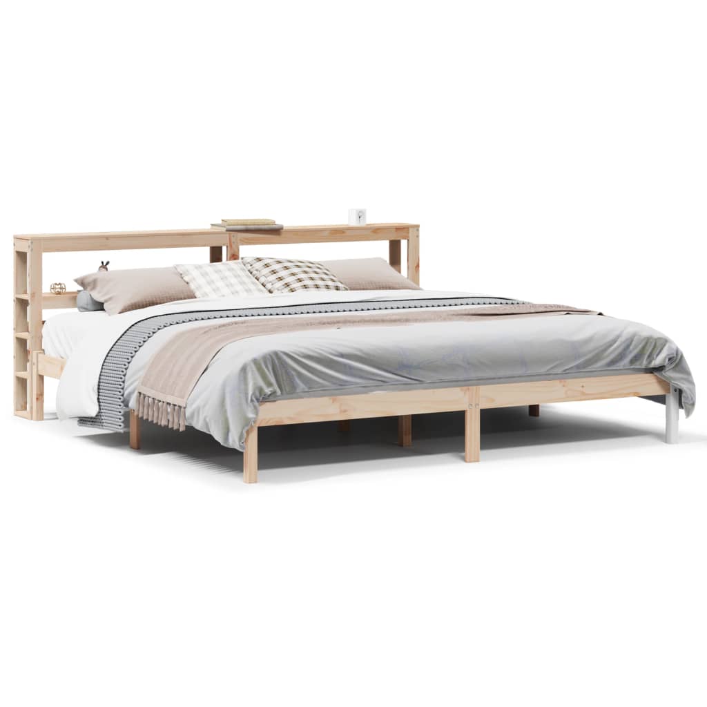 Letto senza Materasso 200x200 cm in Legno Massello di Pino - homemem39