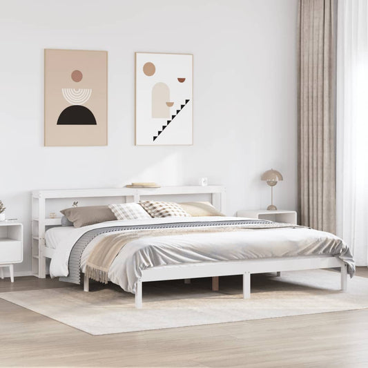 Giroletto senza Materasso Bianco 200x200 cm Legno Massello Pino | homemem39