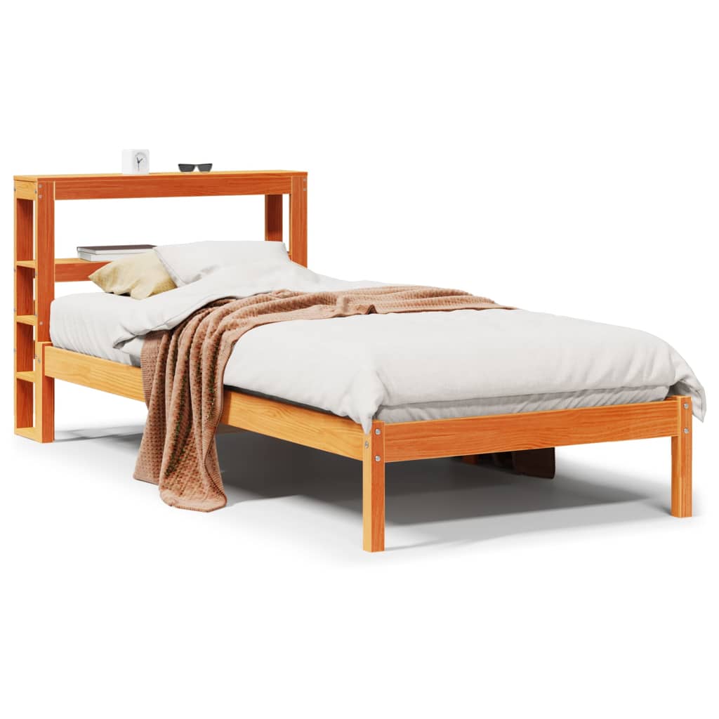 Giroletto con Testiera Marrone Cera 75x190 cm Massello Pino | homemem39