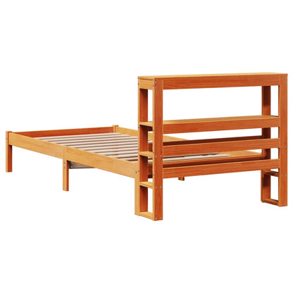 Giroletto con Testiera Marrone Cera 75x190 cm Massello Pino | homemem39