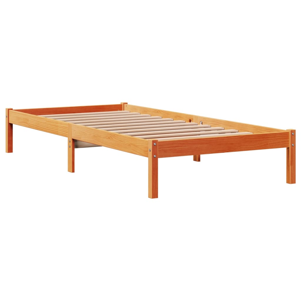 Giroletto con Testiera Marrone Cera 75x190 cm Massello Pino | homemem39