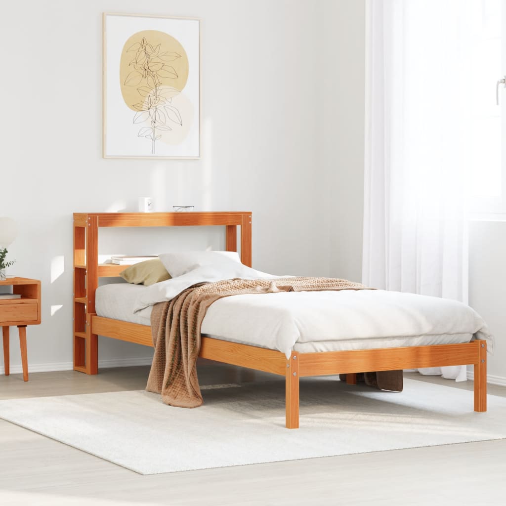 Giroletto con Testiera Marrone Cera 75x190 cm Massello Pino | homemem39
