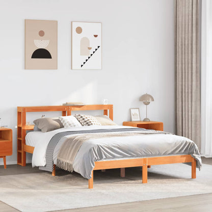 Giroletto con Testiera Marrone Cera 135x190 cm Massello Pino | homemem39