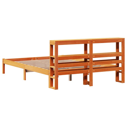Giroletto con Testiera Marrone Cera 140x190 cm Massello Pino | homemem39