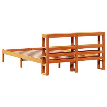 Giroletto con Testiera Marrone Cera 140x200 cm Massello Pino | homemem39