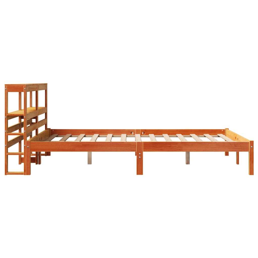 Giroletto con Testiera Marrone Cera 150x200 cm Massello Pino | homemem39