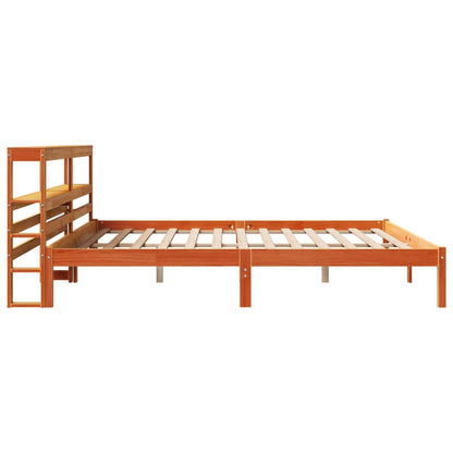 Giroletto con Testiera Marrone Cera 200x200 cm Massello Pino | homemem39