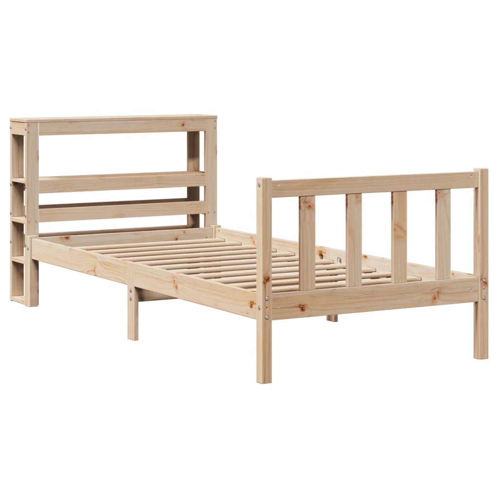 Letto senza Materasso 90x190 cm in Legno Massello di Pino - homemem39