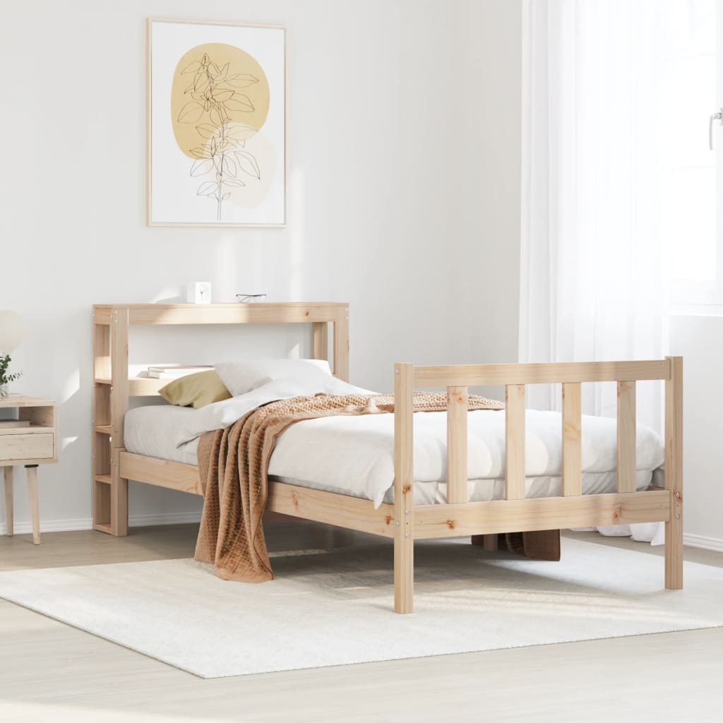 Letto senza Materasso 90x190 cm in Legno Massello di Pino - homemem39