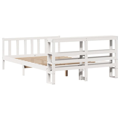 Letto senza Materasso Bianco 140x190 cm Legno Massello di Pino - homemem39