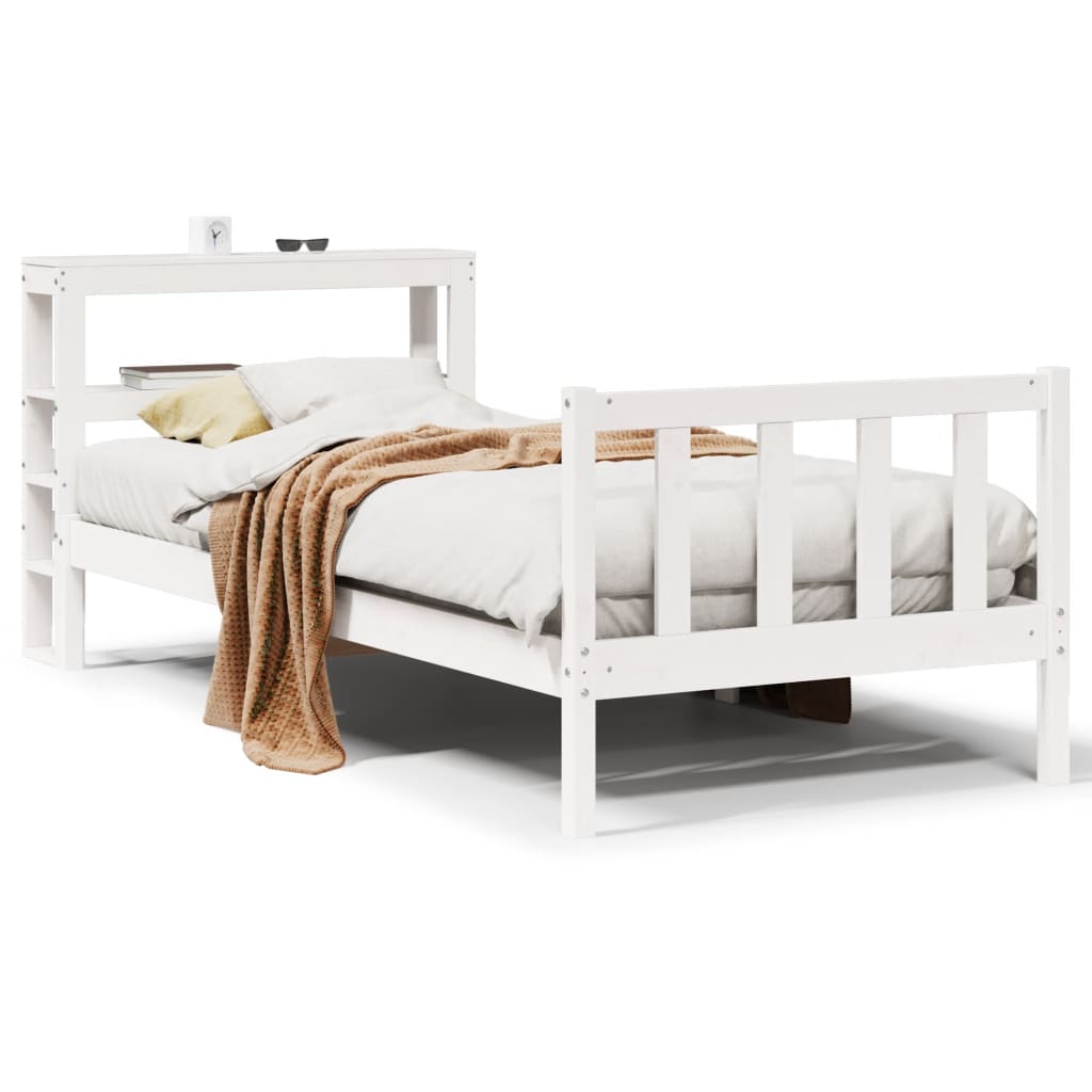 Letto senza Materasso Bianco 90x200 cm Legno Massello di Pino - homemem39