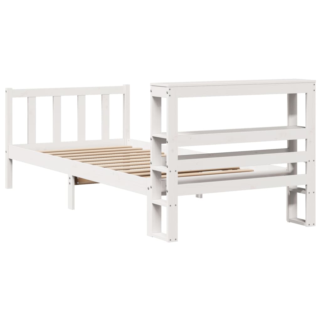 Letto senza Materasso Bianco 90x200 cm Legno Massello di Pino - homemem39