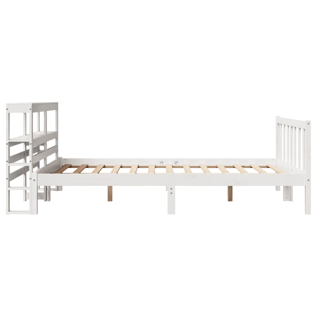 Letto senza Materasso Bianco 140x200 cm Legno Massello di Pino - homemem39