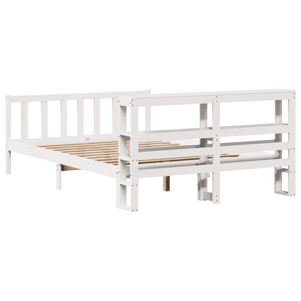 Letto senza Materasso Bianco 140x200 cm Legno Massello di Pino - homemem39