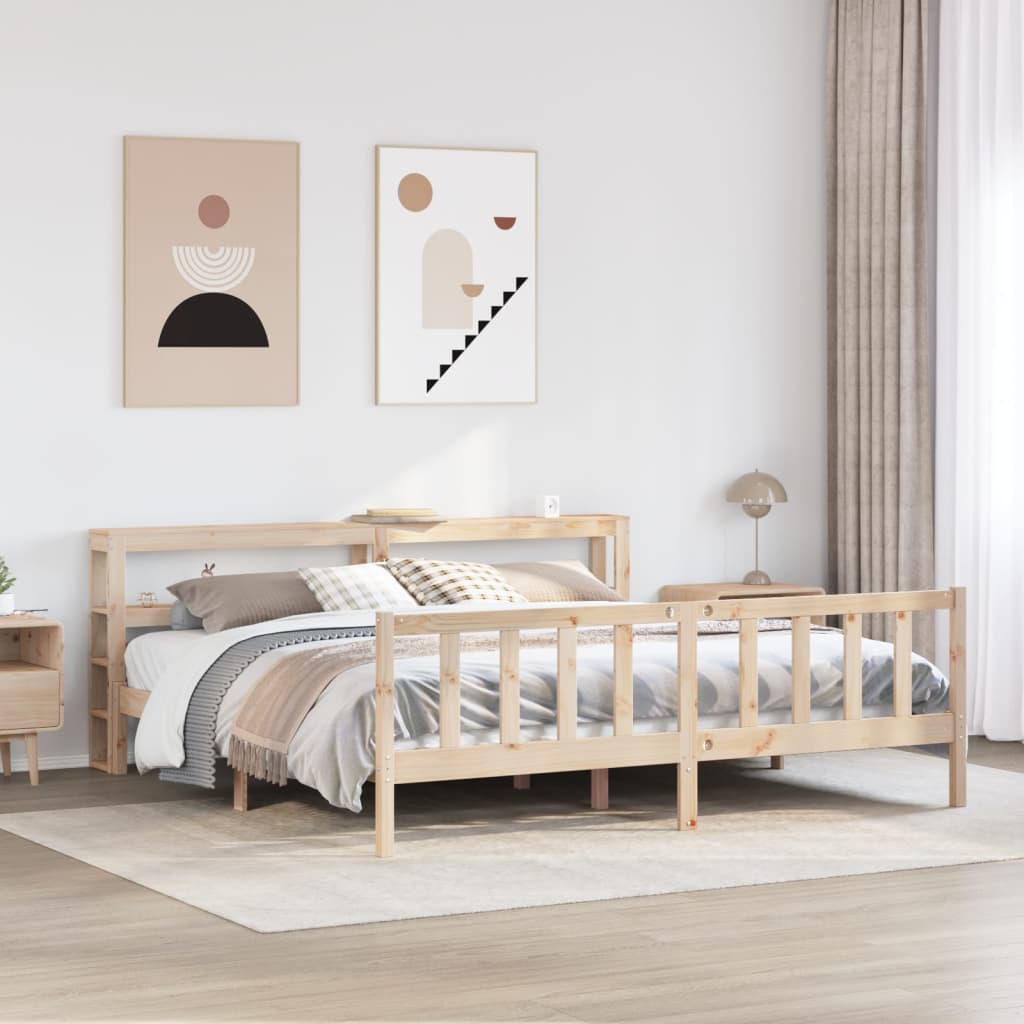 Letto senza Materasso 180x200 cm in Legno Massello di Pino - homemem39