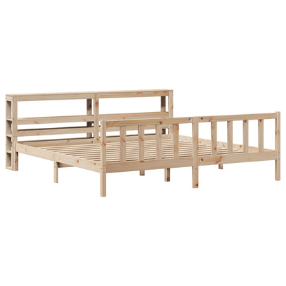 Letto senza Materasso 200x200 cm in Legno Massello di Pino - homemem39