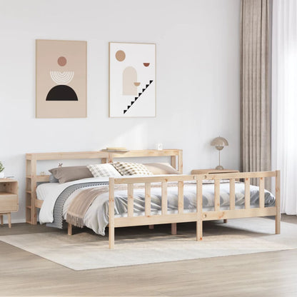 Letto senza Materasso 200x200 cm in Legno Massello di Pino - homemem39