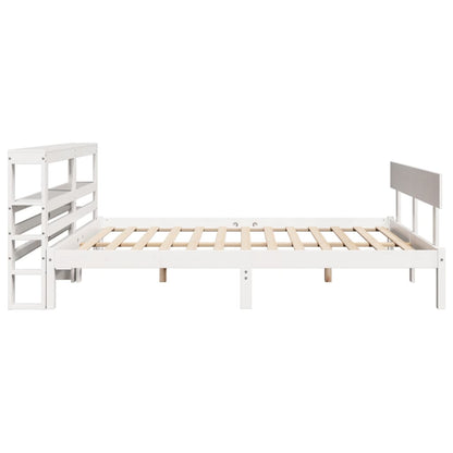 Letto senza Materasso Bianco 120x190 cm Legno Massello di Pino - homemem39