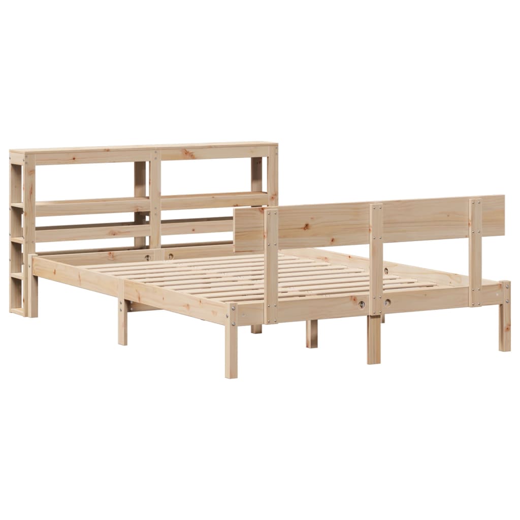 Letto senza Materasso 140x190 cm in Legno Massello di Pino | homemem39