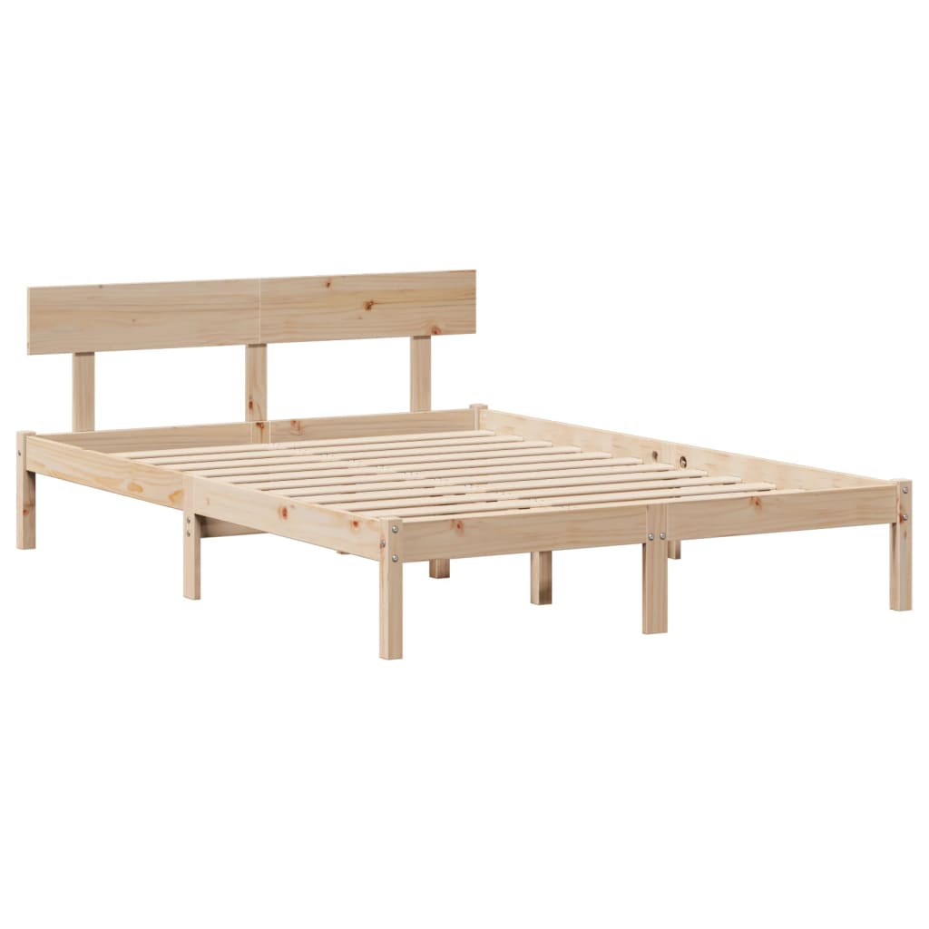 Letto senza Materasso 140x190 cm in Legno Massello di Pino | homemem39