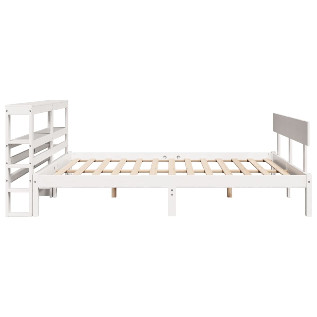 Letto senza Materasso Bianco 140x190 cm Legno Massello di Pino - homemem39