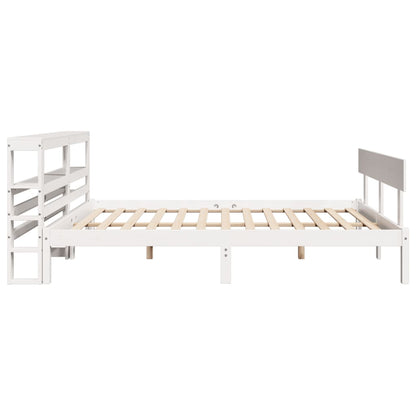 Letto senza Materasso Bianco 140x190 cm Legno Massello di Pino - homemem39