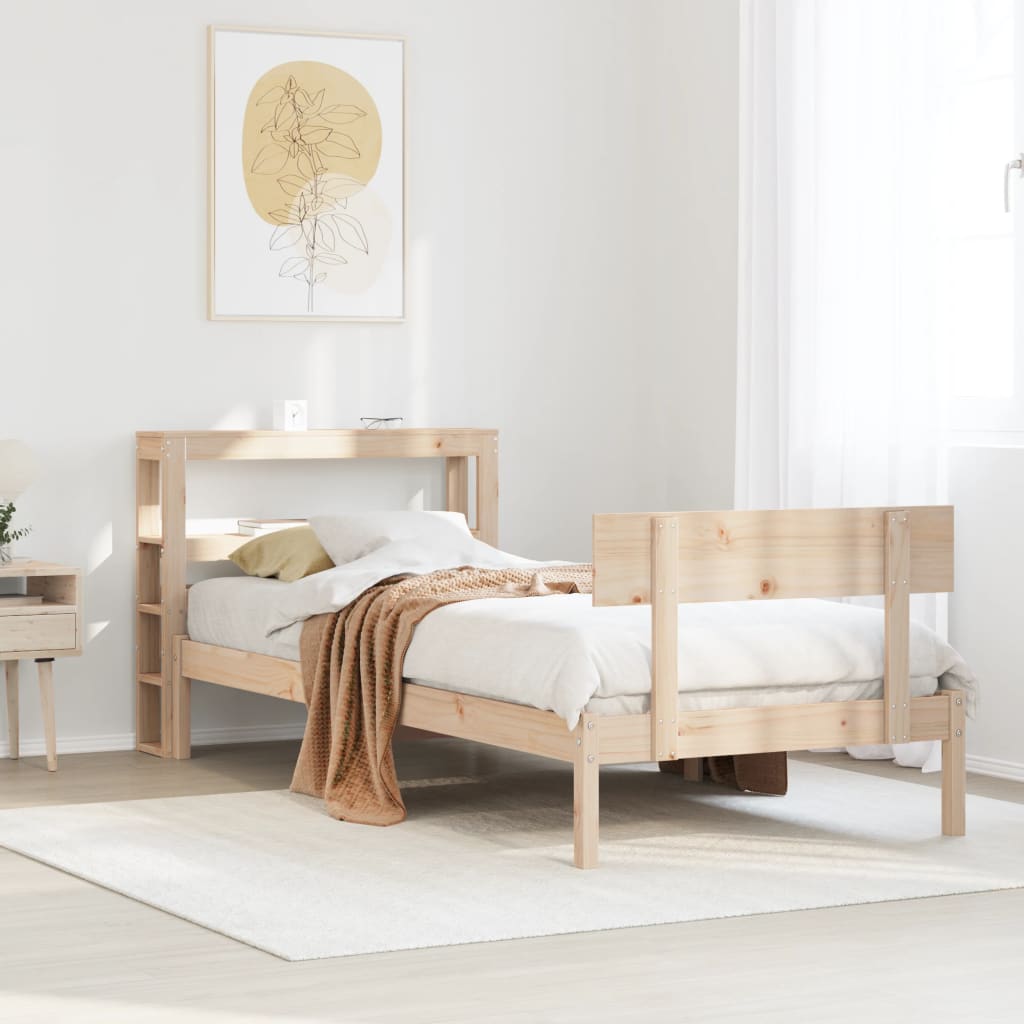 Letto senza Materasso 90x200 cm in Legno Massello di Pino - homemem39
