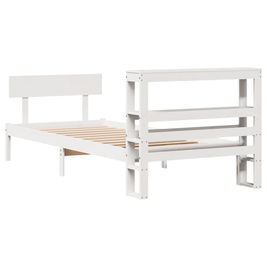 Letto senza Materasso Bianco 90x200 cm Legno Massello di Pino - homemem39