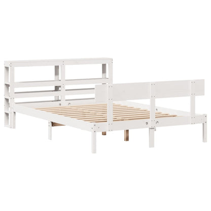 Letto senza Materasso Bianco 150x200 cm Legno Massello di Pino - homemem39