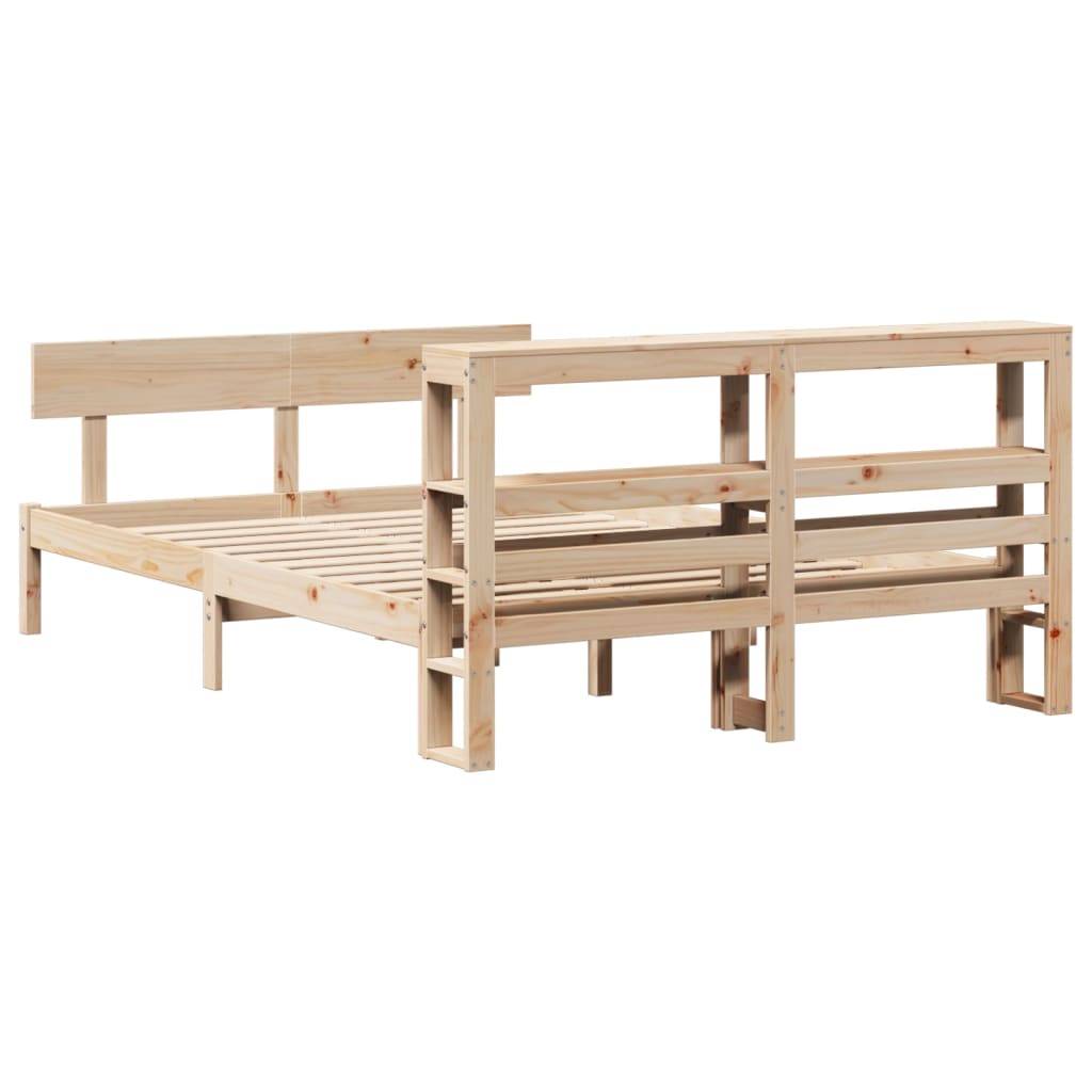 Letto senza Materasso 160x200 cm in Legno Massello di Pino | homemem39