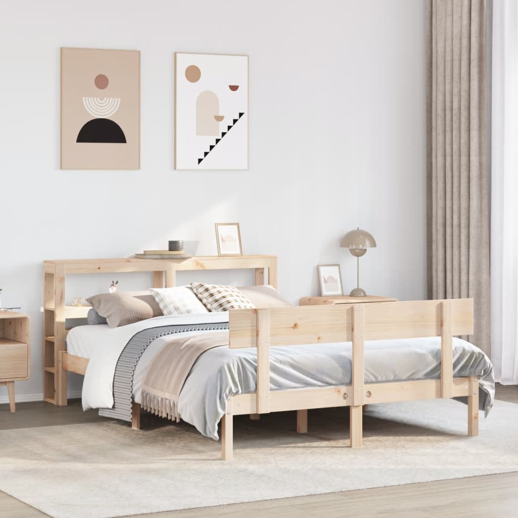 Letto senza Materasso 160x200 cm in Legno Massello di Pino | homemem39