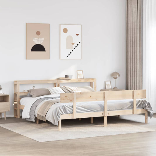 Letto senza Materasso 180x200 cm in Legno Massello di Pino - homemem39