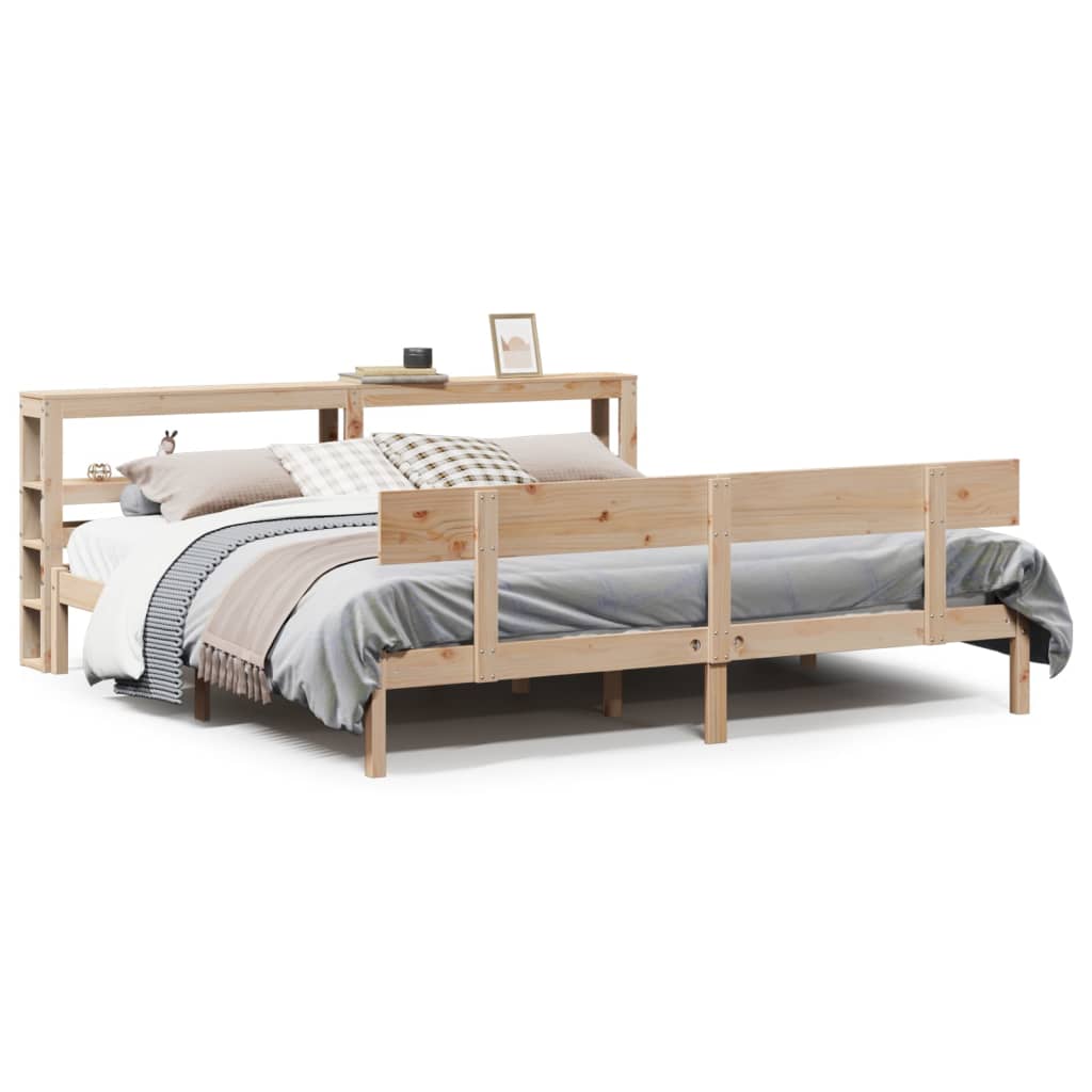 Letto senza Materasso 200x200 cm in Legno Massello di Pino - homemem39