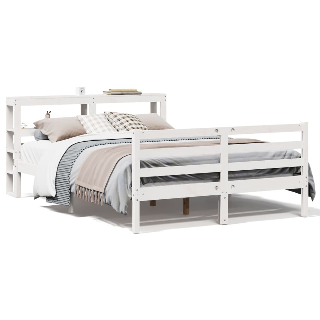 Letto senza Materasso Bianco 120x190 cm Legno Massello di Pino - homemem39