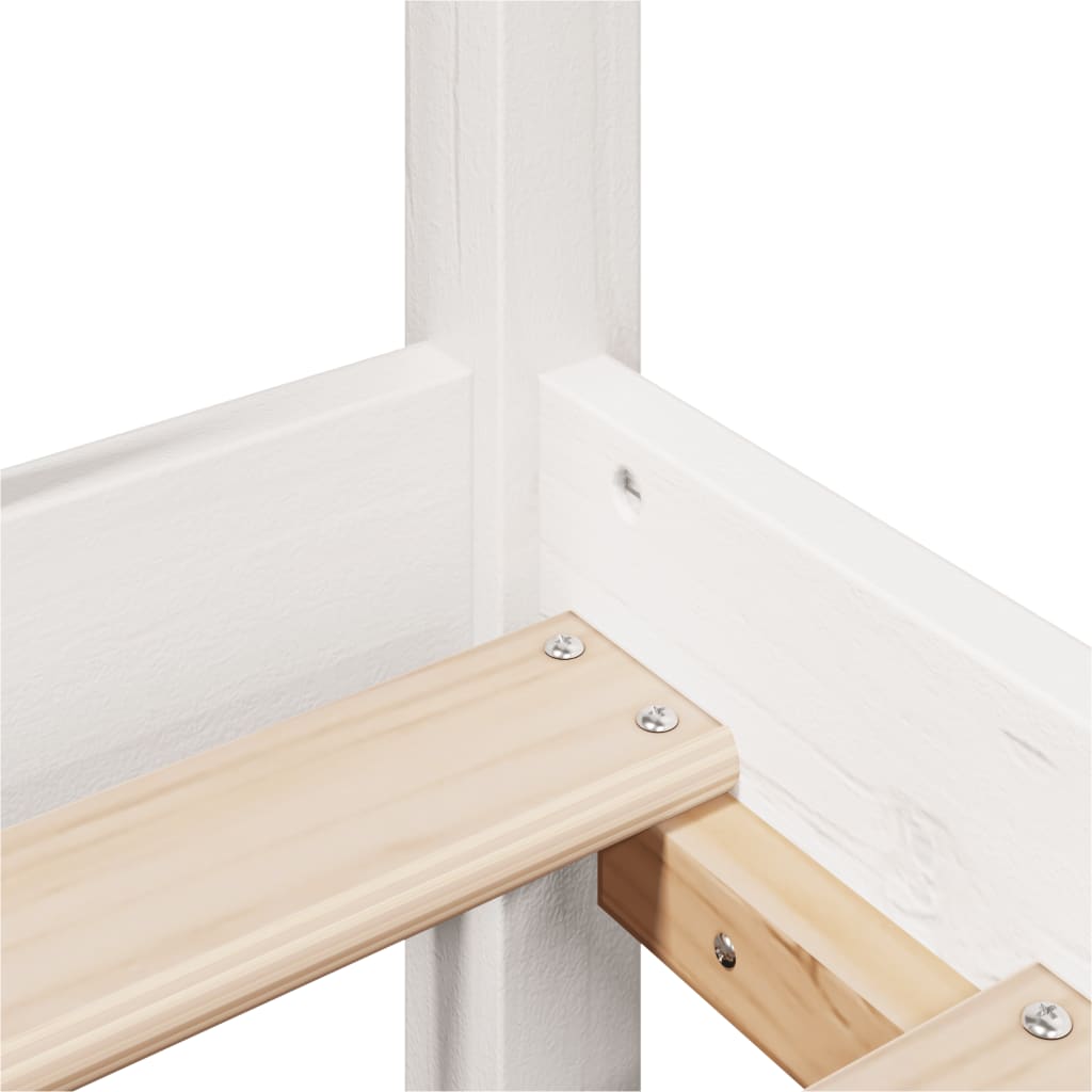 Letto senza Materasso Bianco 120x190 cm Legno Massello di Pino - homemem39