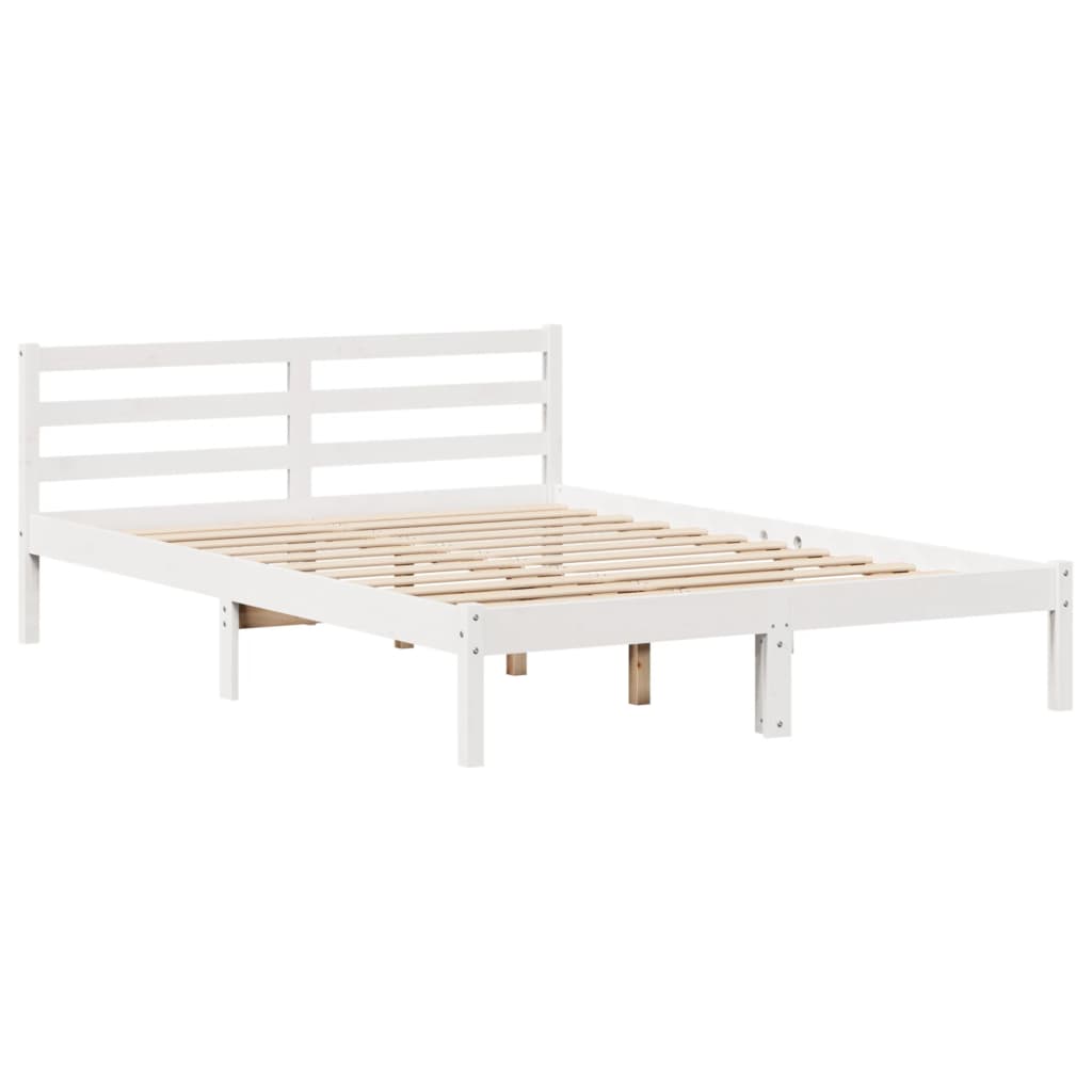Letto senza Materasso Bianco 150x200 cm Legno Massello di Pino - homemem39