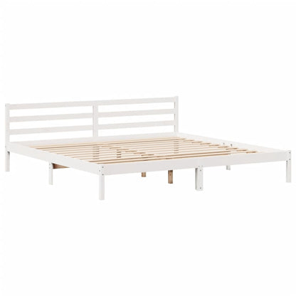 Letto senza Materasso Bianco 180x200 cm Legno Massello di Pino
