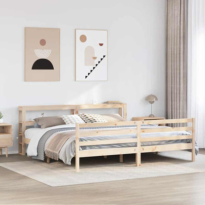 Letto senza Materasso 200x200 cm in Legno Massello di Pino - homemem39