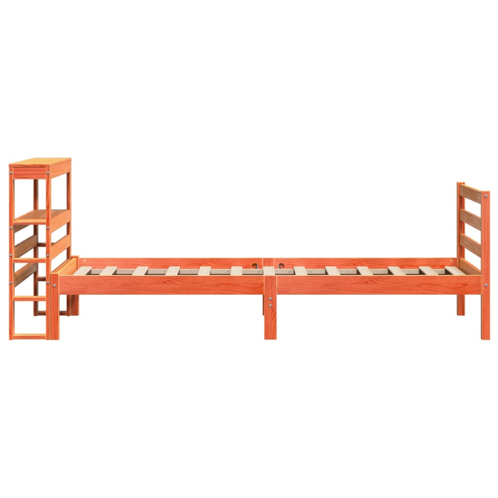 Letto senza Materasso Marrone Cera 75x190 cm in Legno di Pino | homemem39