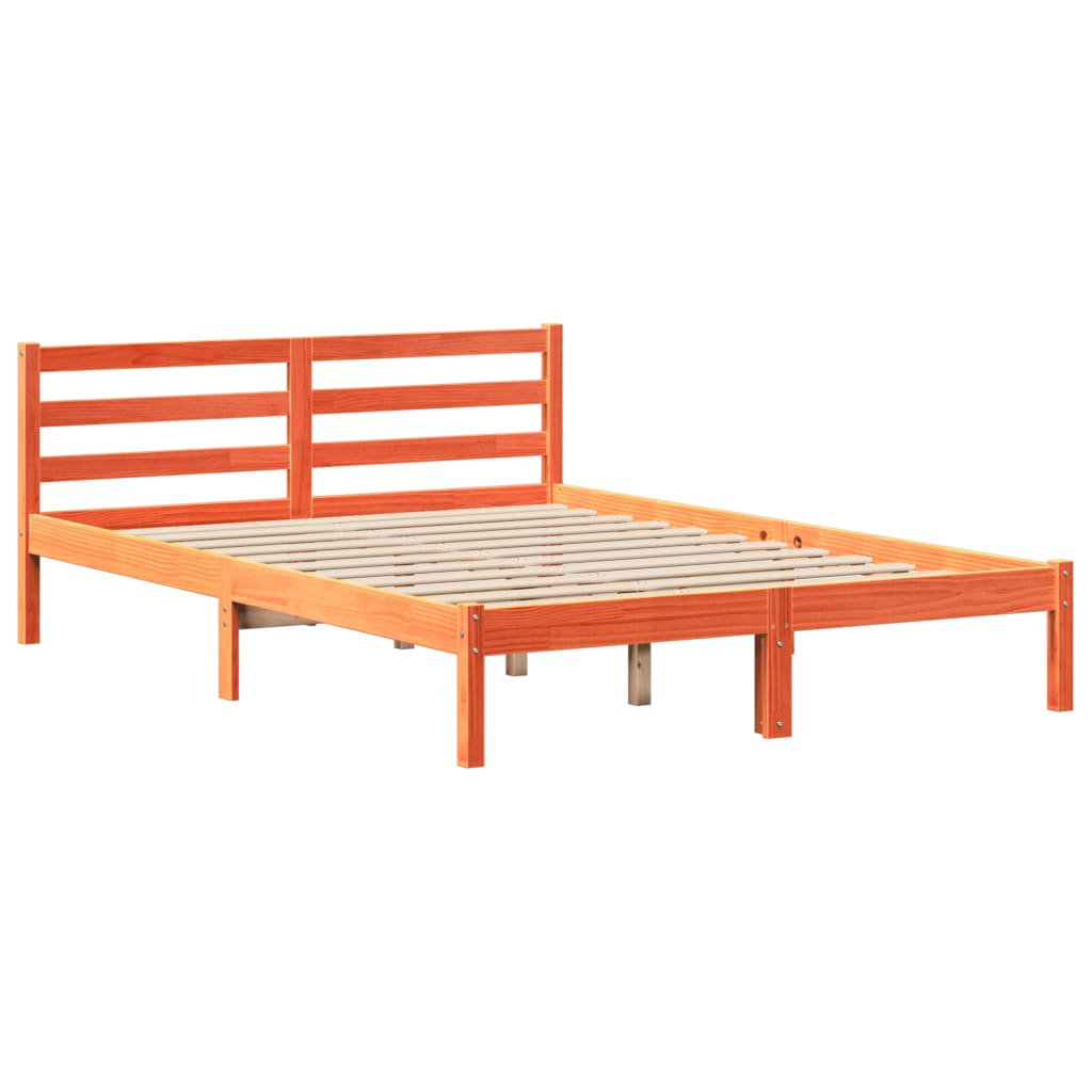 Letto senza Materasso Marrone Cera 150x200 cm in Legno di Pino - homemem39