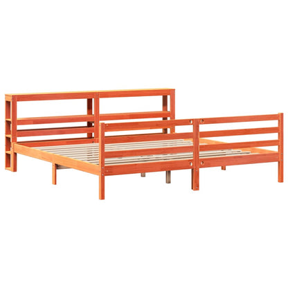 Letto senza Materasso Marrone Cera 200x200 cm in Legno di Pino | homemem39