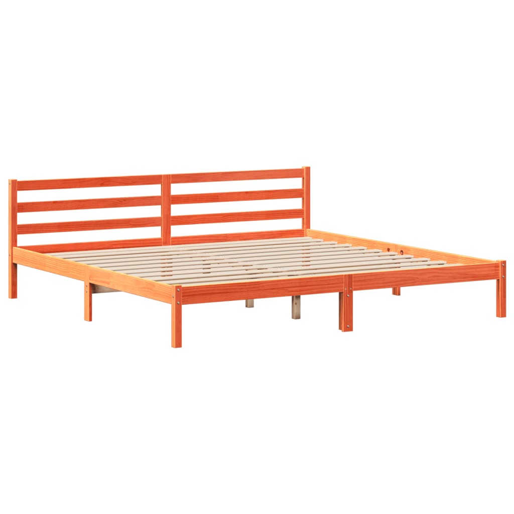 Letto senza Materasso Marrone Cera 200x200 cm in Legno di Pino | homemem39