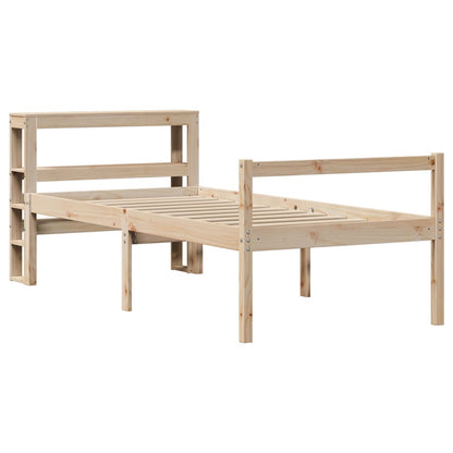 Letto per Anziani con Testiera 90x190 cm Legno Massello Pino | homemem39