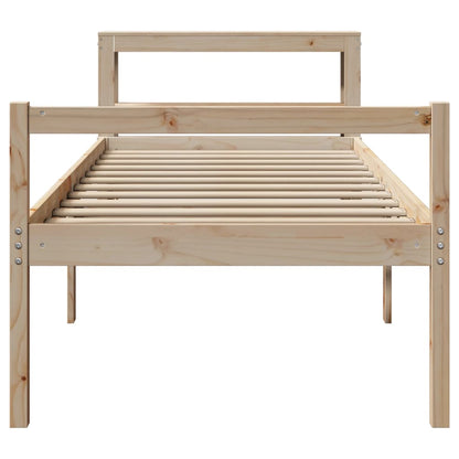 Letto per Anziani con Testiera 90x190 cm Legno Massello Pino | homemem39