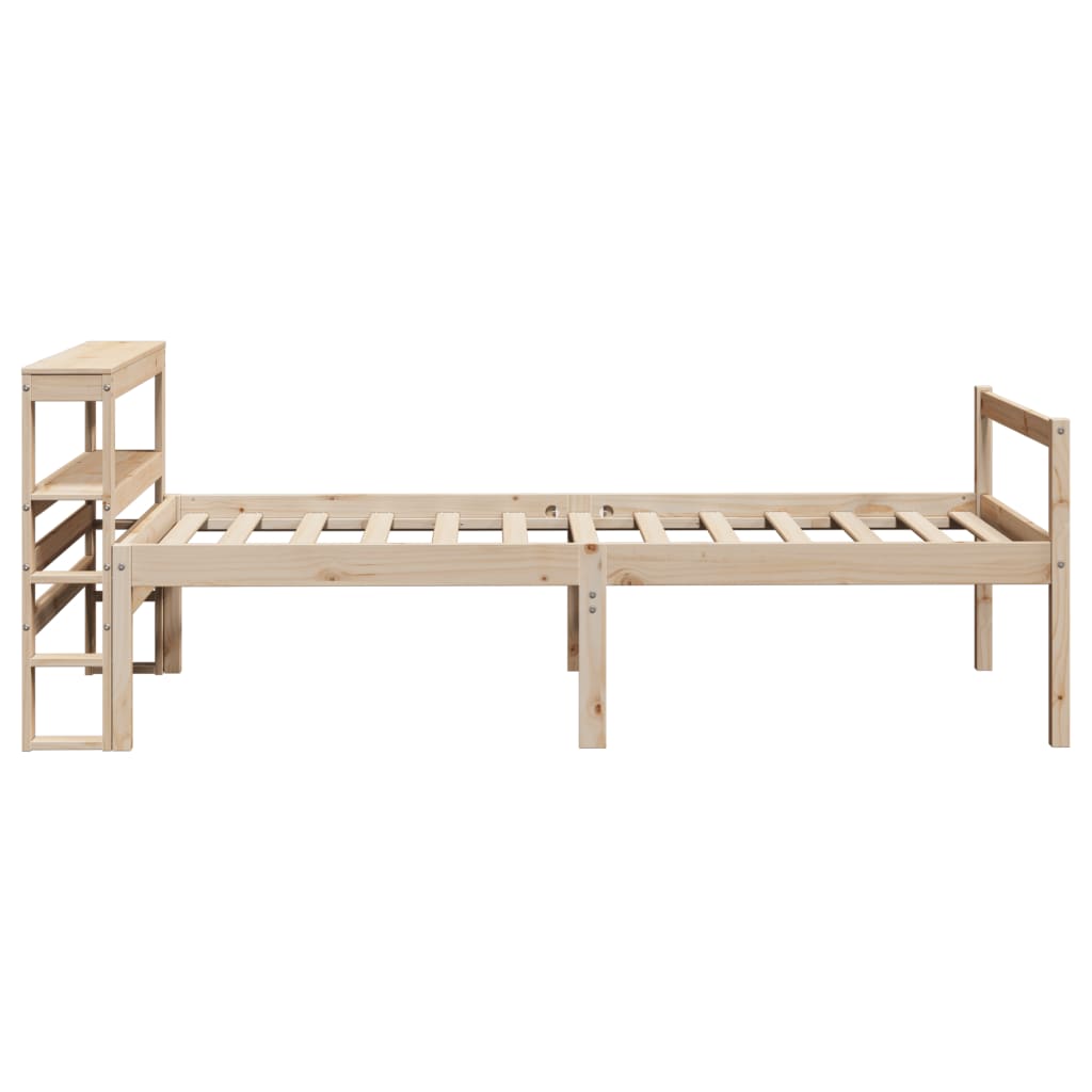 Letto per Anziani con Testiera 90x190 cm Legno Massello Pino | homemem39