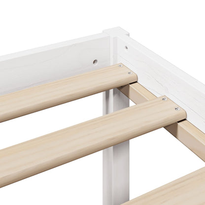 Letto Anziani con Testiera Bianco 90x190 cm Legno Massello Pino