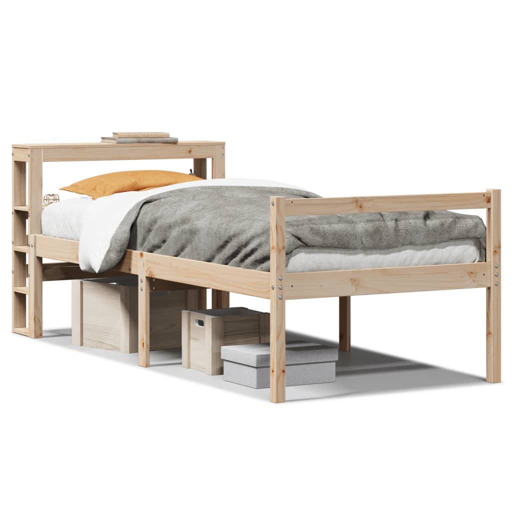 Letto per Anziani con Testiera 90x200 cm Legno Massello Pino | homemem39